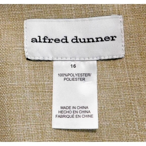 Alfred Dunner La Dolce Vita 2 Pc Pant Suit Beige Long Sleeve Jacket 16 Pants 14 - Picture 15 of 16